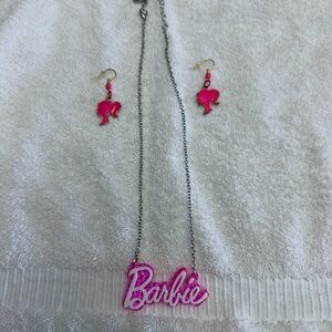 Barbie Pink Silhouette Jewelry Set